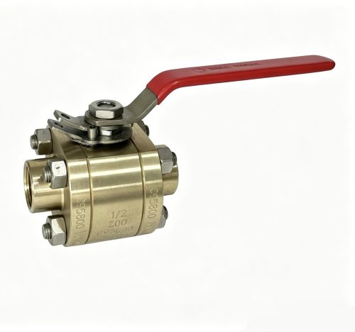 1/2" Class 150 Ni-Al Bronze 3-Piece Floating Ball Valve Female NPT Thread Lever Operation BL357501