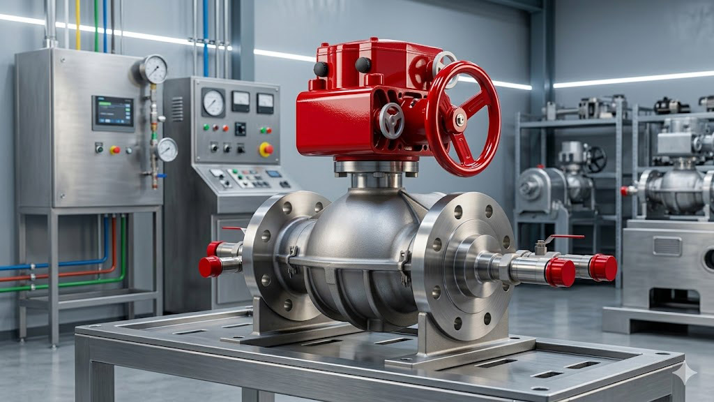 Hydrostatic Shell Test in the lab of ballvalve.tech Hydrostatic Shell Test in the lab of ballvalve.tech
